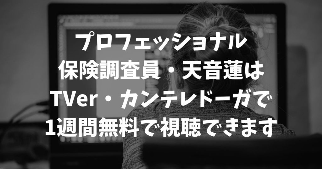 プロフェッショナル 保険調査員・天音蓮の再放送はいつ？見逃し配信を無料で視聴する方法と最新の放送情報｜フジテレビ