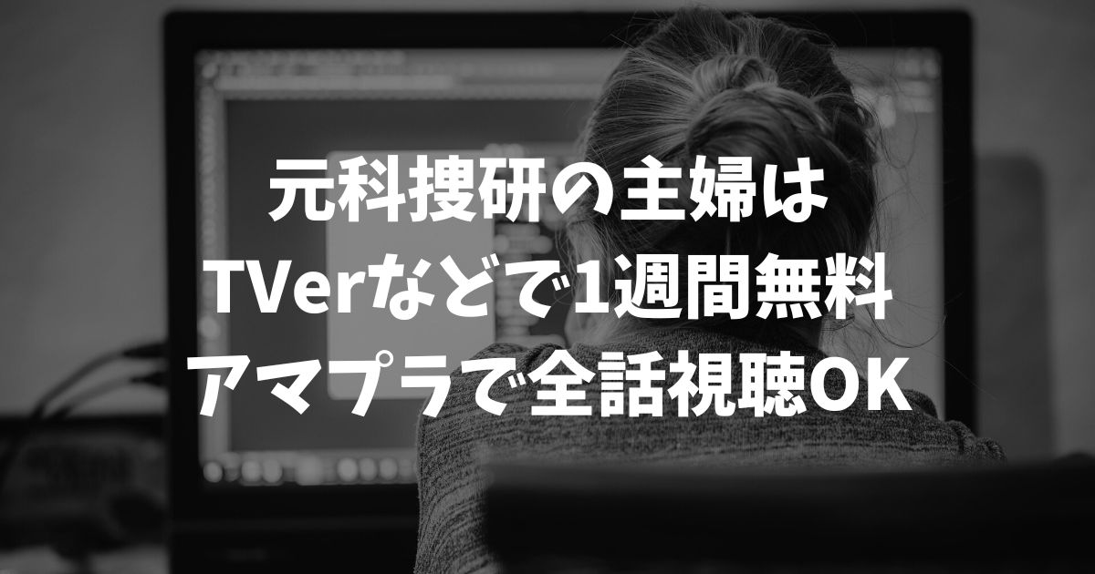 元科捜研の主婦の再放送はいつ？見逃し配信を無料で視聴する方法と最新の放送情報｜テレビドラマ